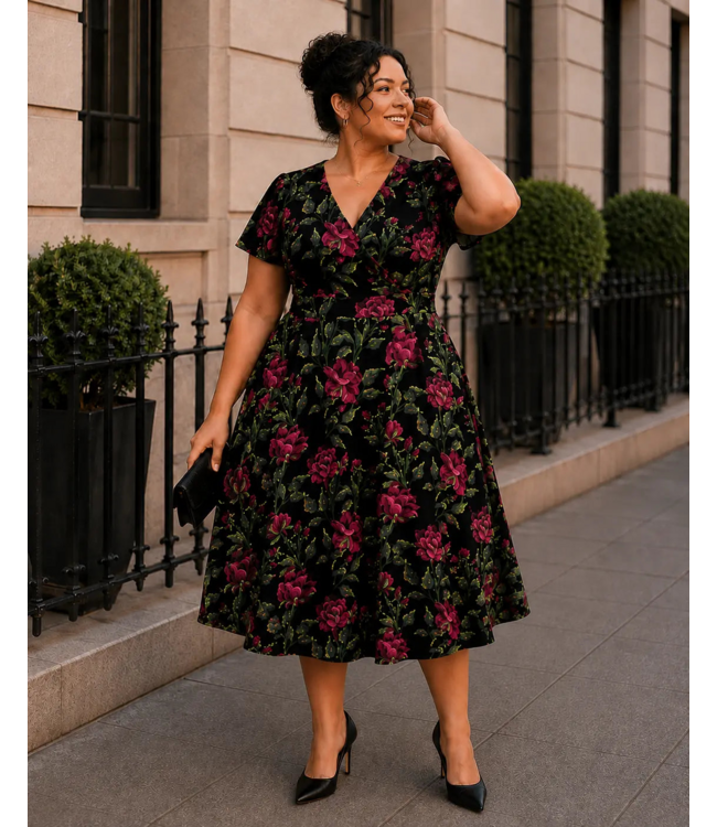 Lyra dress  - Bordeaux Bloom