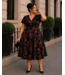 Lady V Lyra dress  - Bordeaux Bloom