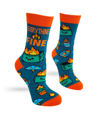 Fabdaz Everything Is Fine Dumpster Fire socks