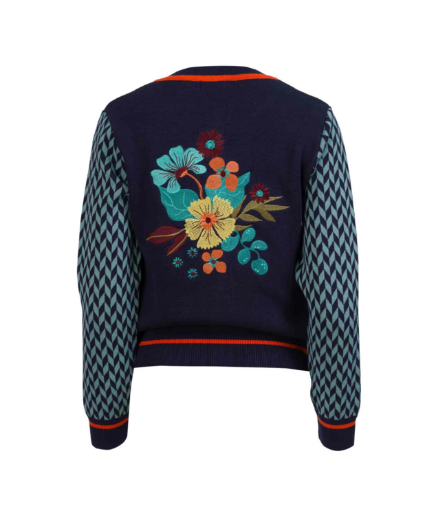 Cardigan Slow Bloomer Knitwear - Navy Peony