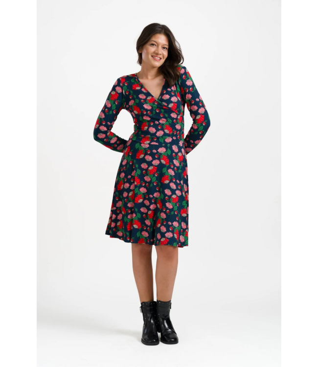 Daisy Dress LS Scarlet Serenade - Navy Peony