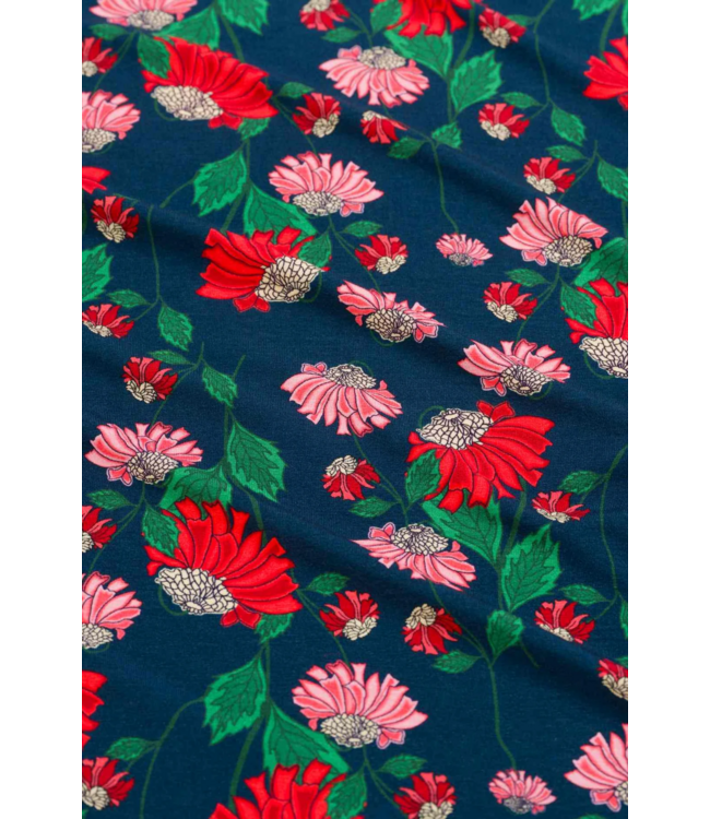 Daisy Dress LS Scarlet Serenade - Navy Peony