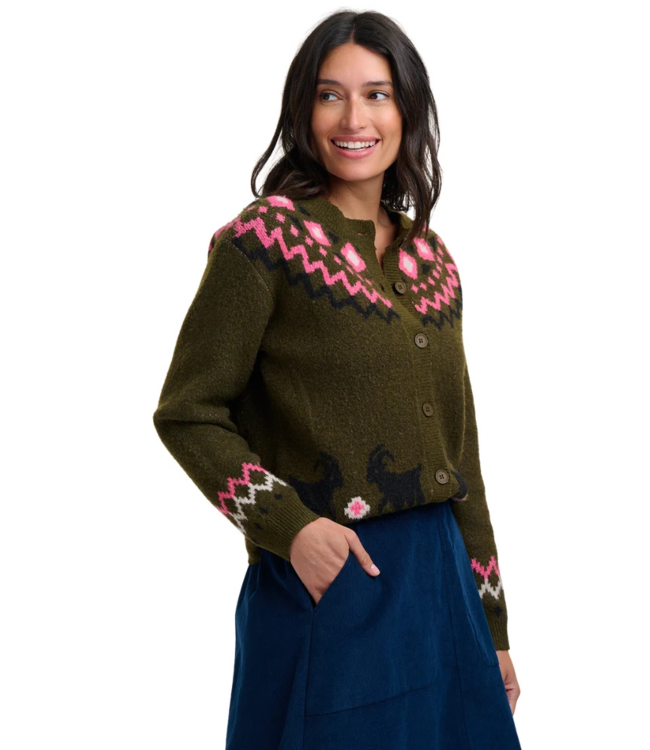 Olana Cardigan Goat Fairisle