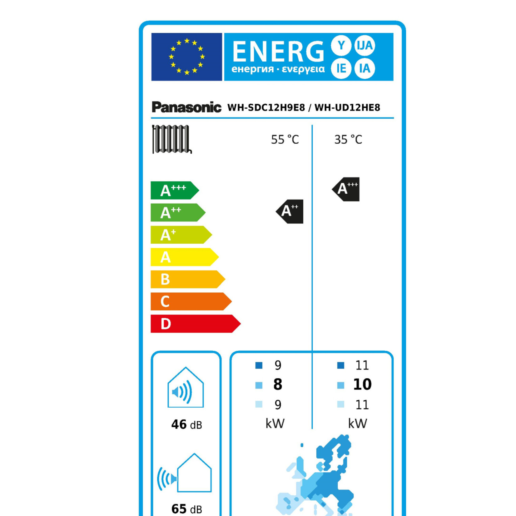 Panasonic Splitsystem  Generation 'H' WH-SDC12H3E8/WH-UD12HE8