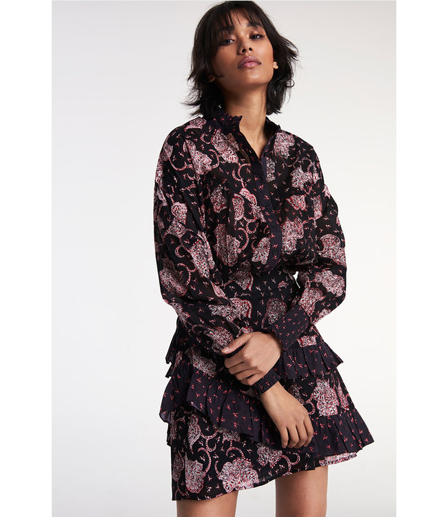 Alix the Label 2108255089 Woven flower paisley ruffled skirt.