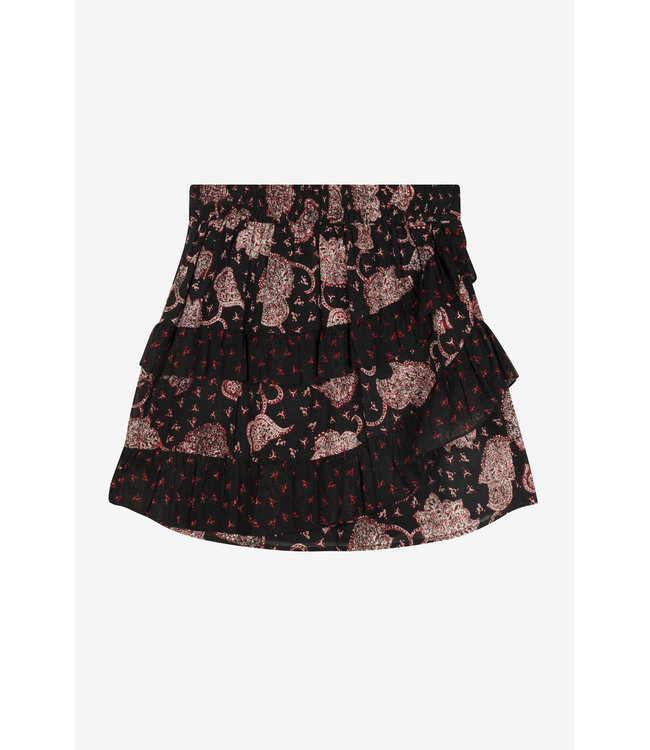 Alix the Label 2108255089 Woven flower paisley ruffled skirt.