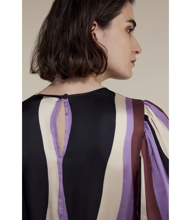 Summum Woman 2S3027-11916 Top puffy sleeves stripe printed