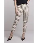Summum Woman 4s2438-12005 Loose pant multi stripe cotton twill