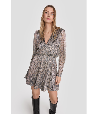 Alix the Label Leopard shiny wrap dress