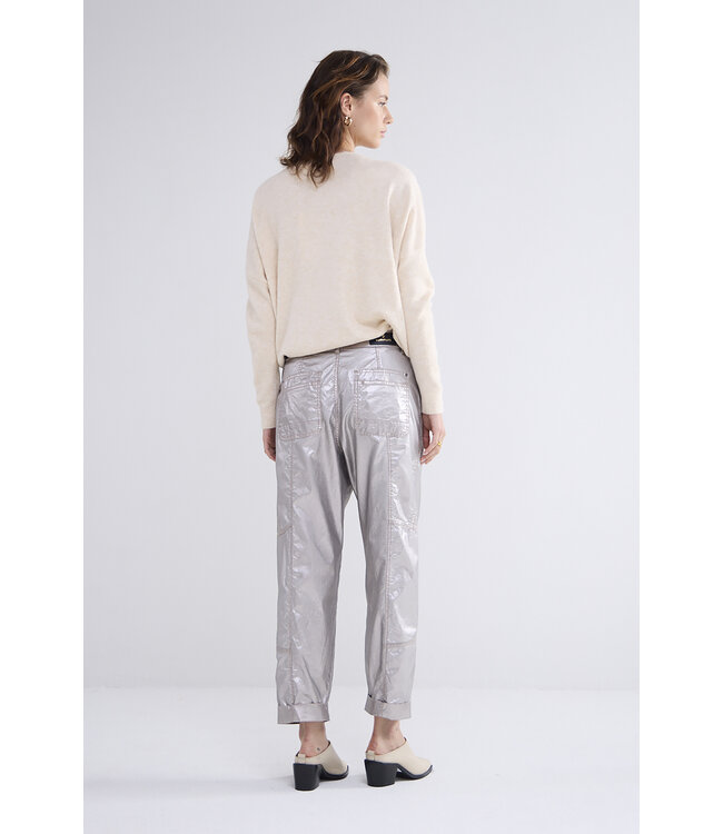 Summum Woman 4s2693-12105 Loose tapered pants foil coated