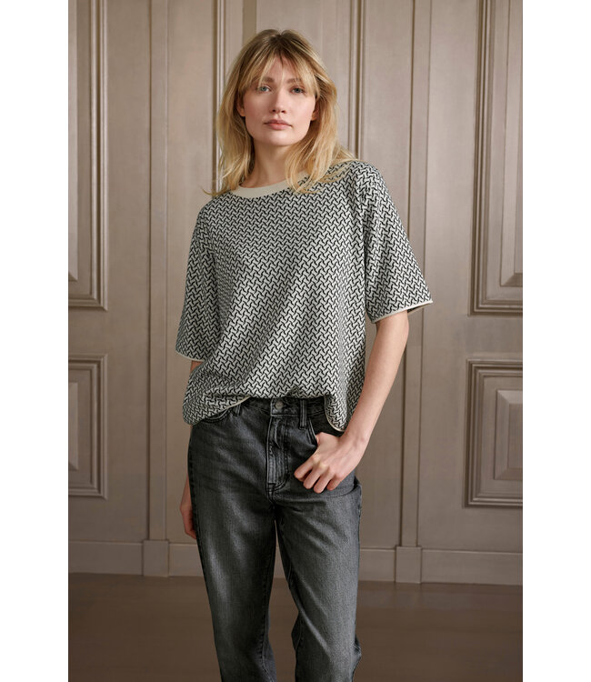 Yaya Jacquard knitted t-shirt