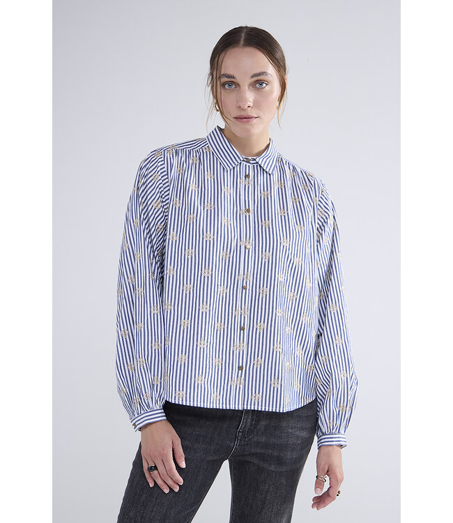 Summum Woman Blouse Scattered Embrostripe