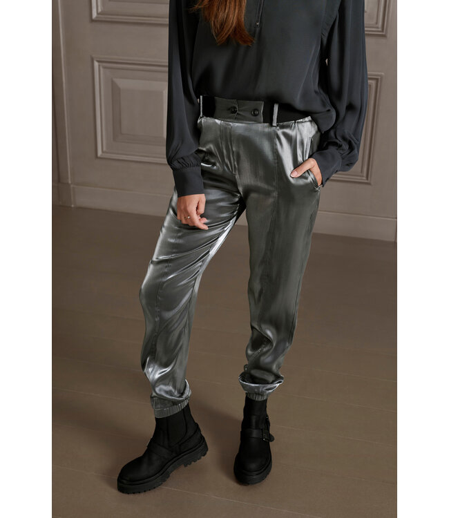 Yaya 01-301144-408 METALLIC WIDE LEG TROUSErs