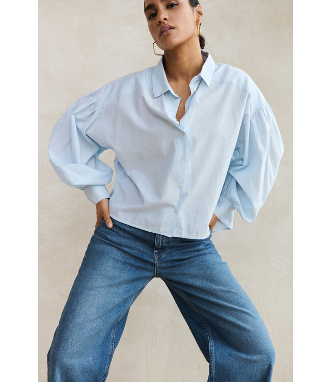 BY-BAR AMSTERDAM 23512037 Sarah short chambray blouse