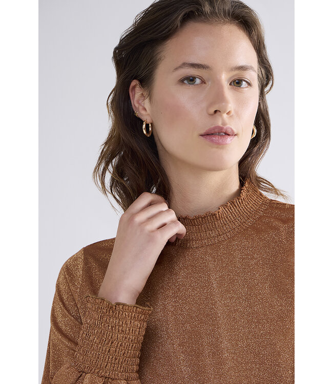 Summum Woman 3s5009-30644 Smocked top Fine Lurex Jersey