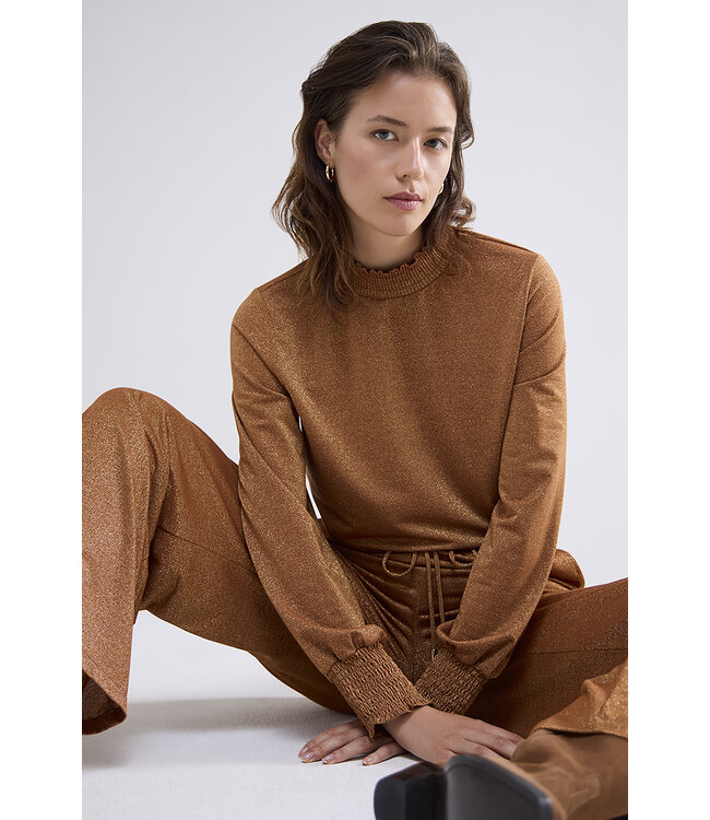 Summum Woman 3s5009-30644 Smocked top Fine Lurex Jersey