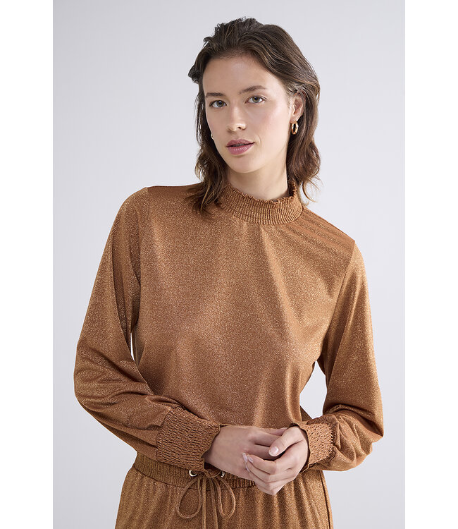 Summum Woman 3s5009-30644 Smocked top Fine Lurex Jersey