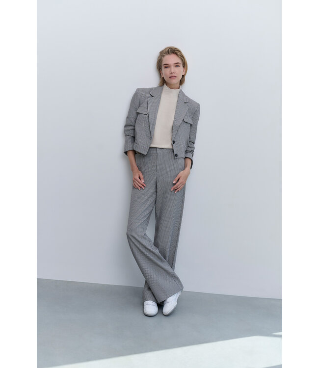 Yaya 01-301170-501 checked wide leg trouser