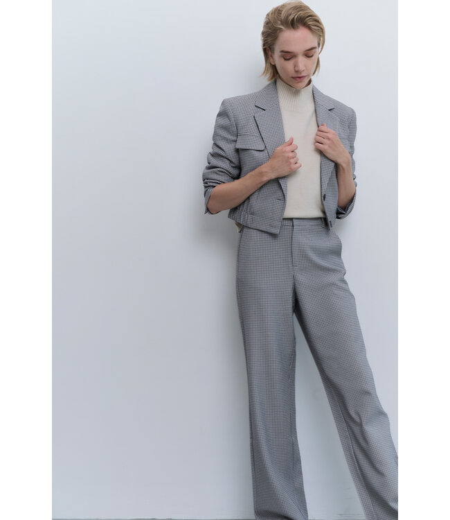 Yaya 01-301170-501 checked wide leg trouser