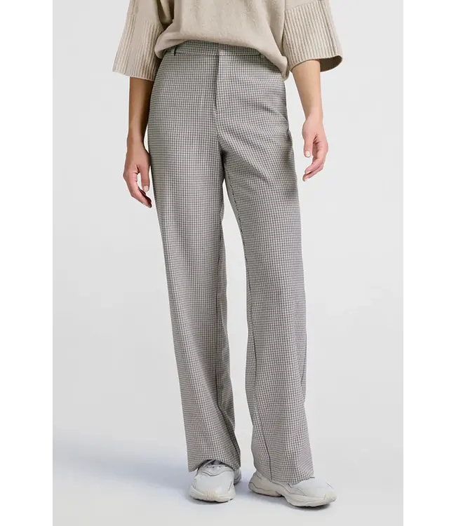 Yaya Checked wide leg trouser