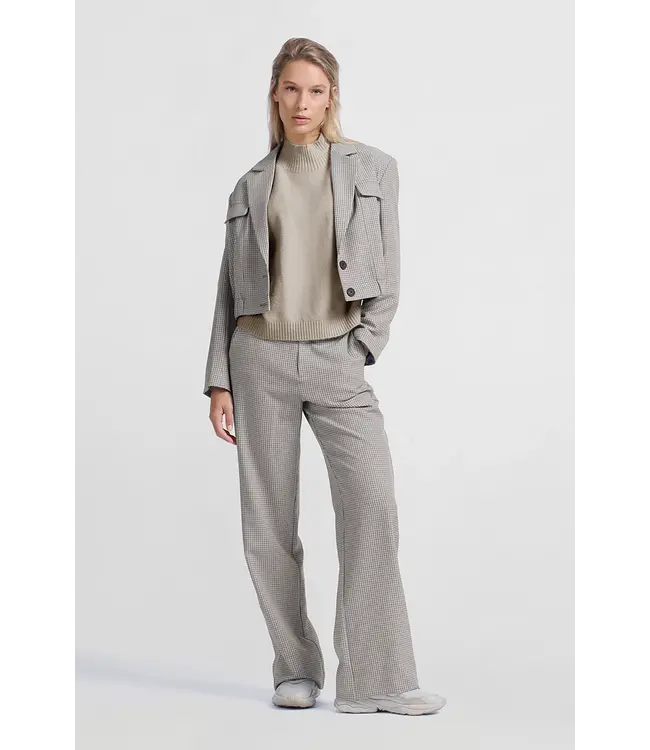 Yaya 01-301170-501 checked wide leg trouser