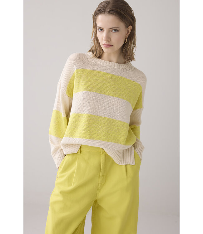 Summum Woman Sweater yellow stripe