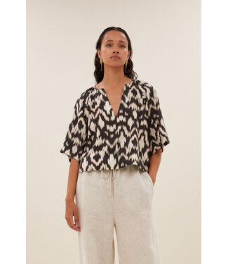 BY-BAR AMSTERDAM todd brown batik blouse