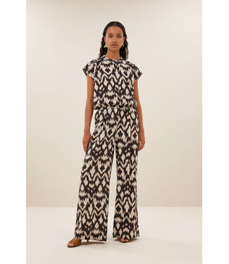 BY-BAR AMSTERDAM lode brown batik blouse