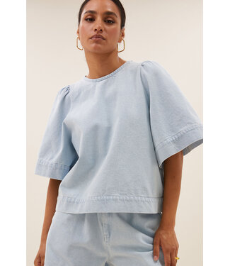 BY-BAR AMSTERDAM olivia bleached denim blouse
