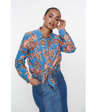 Geisha Blouse blue/orange