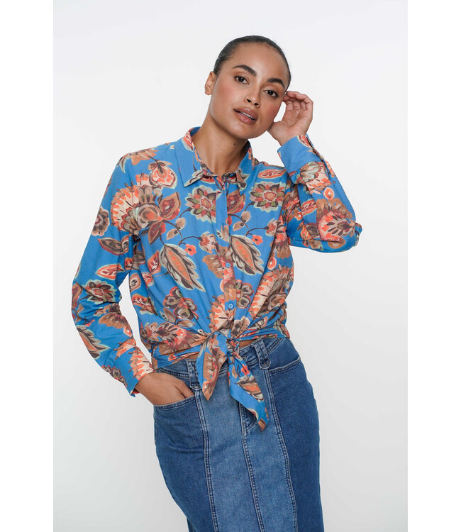 Geisha Blouse blue/orange