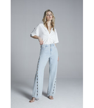 Homage Straight Jeans With Twisted Side Detail