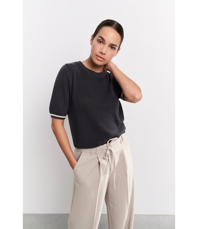Yaya Textured short-sleeve sweater
