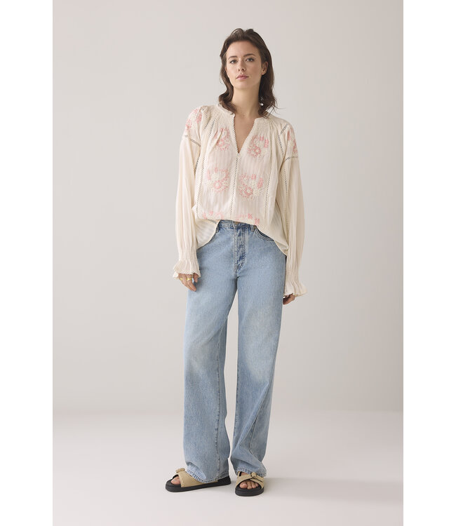 Summum Woman Longsleeve top Rose Embroidery