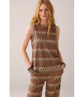Summum Woman Sleeveless zig zag top