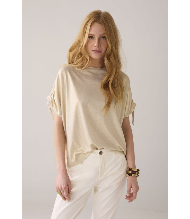 Summum Woman Top coated viscose linen