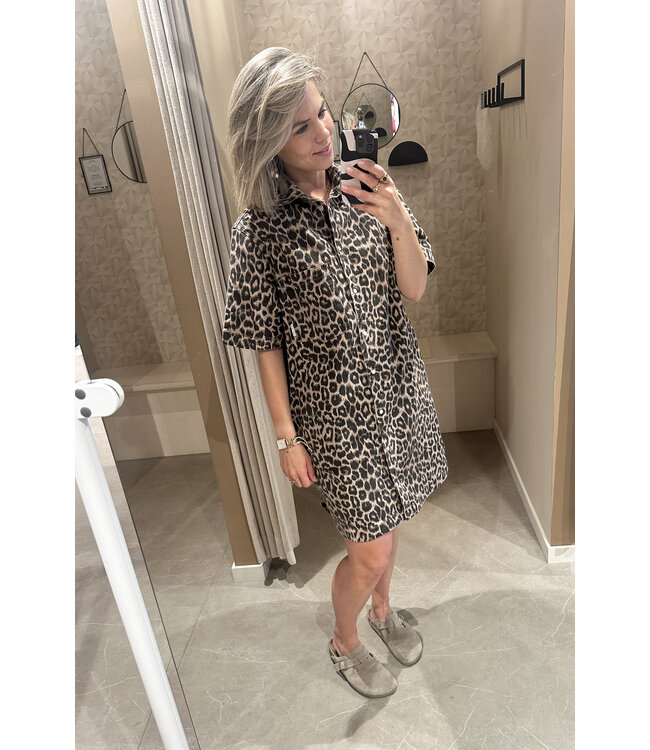 Catwalk Junkie Leopard denim dress