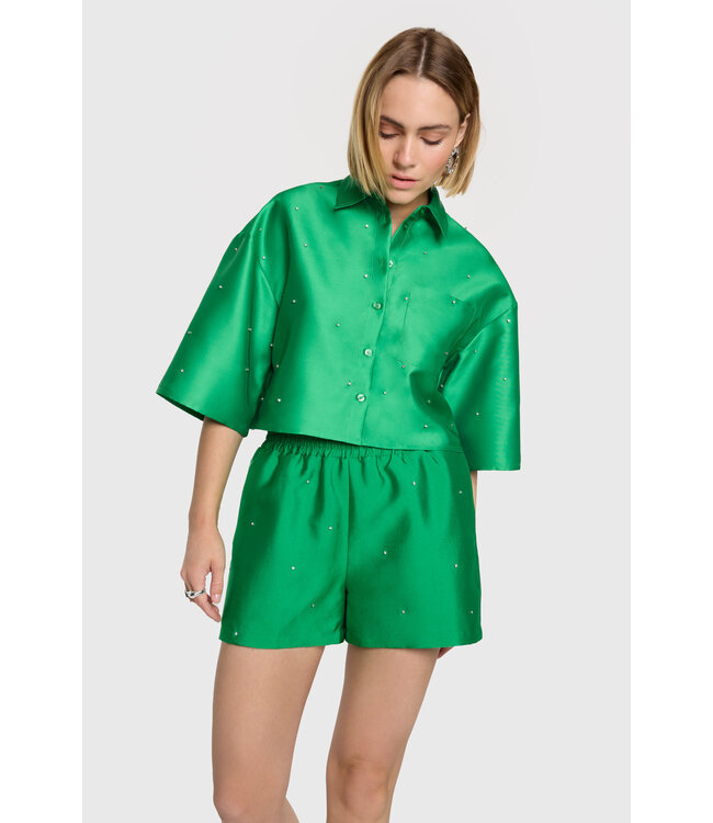 Alix the Label Embellished satin shorts