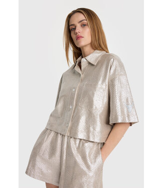 Alix the Label foil cropped blouse