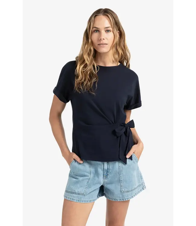 Yaya T-shirt met knoopdetail