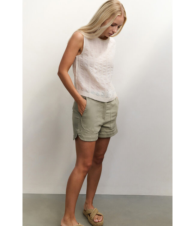 Yaya Embroidered sleeveless top