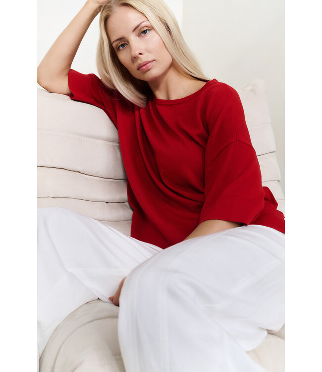 Yaya 01-000454-507 Oversized fine knitted T-shirt