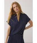 Summum Woman 2s3324-11817 V-hals top glanzend