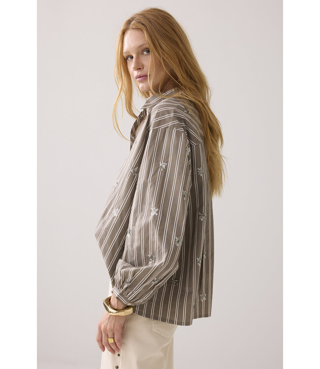 Summum Woman 2s3328-12291 Blouse Stripe scattered embro