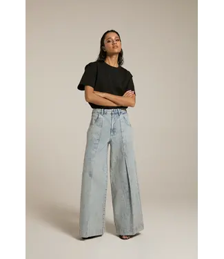 Homage Jeans Wide Leg With Pleat Detail
