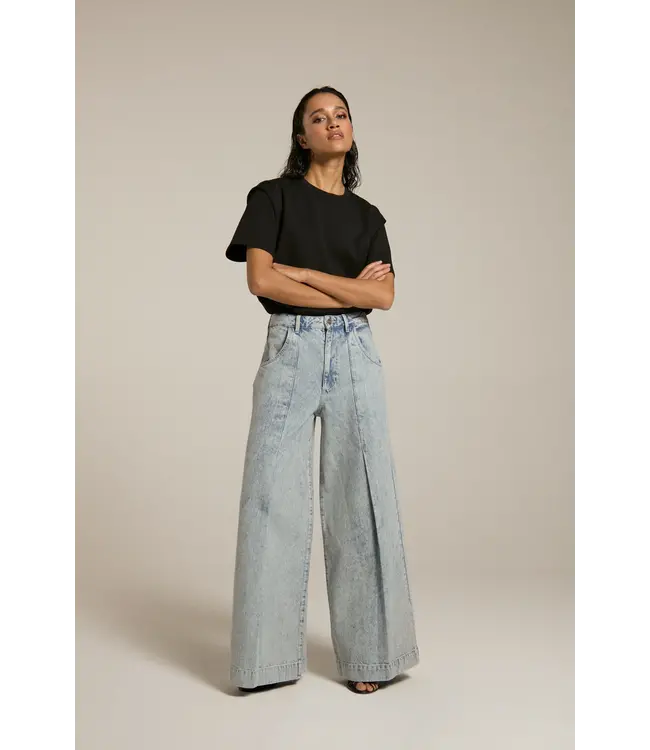 Homage Jeans Wide Leg With Pleat Detail