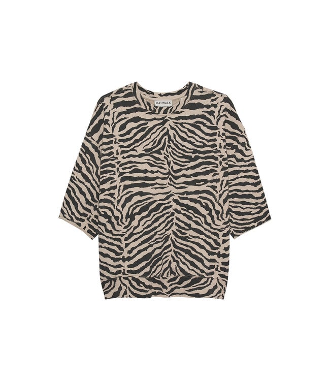 Catwalk Junkie 2503020603 Short sleeve zebra sweater