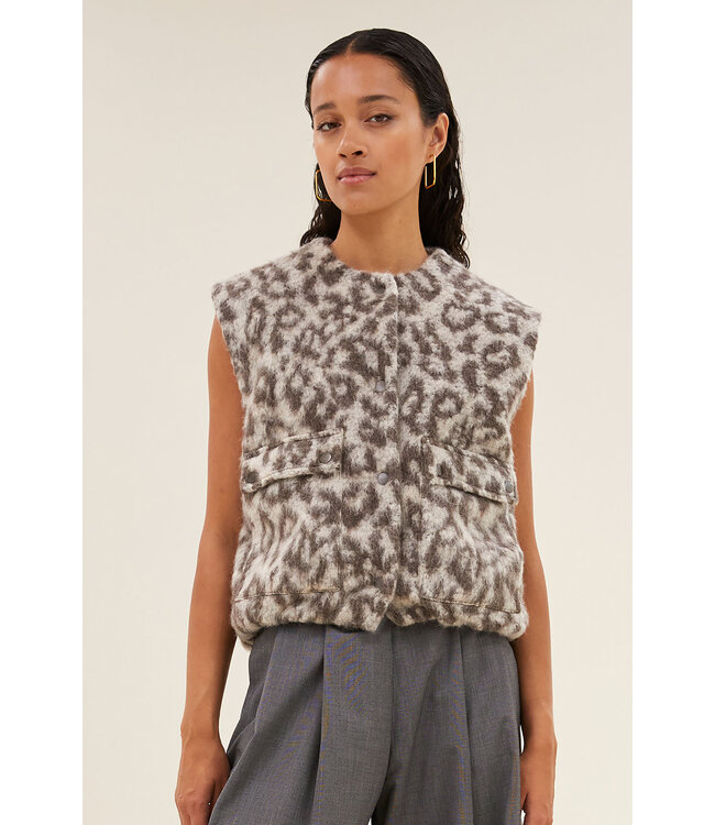 BY-BAR AMSTERDAM maggie sleeveless leo jacket