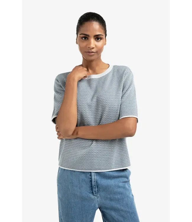 Yaya Jacquard knitted t-shirt