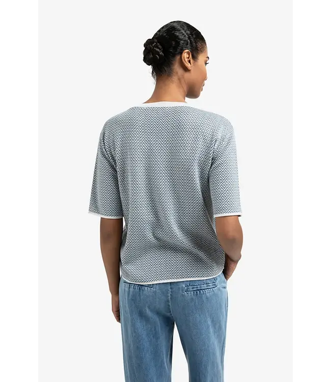 Yaya 01-000488-508 Jacquard knitted t-shirt